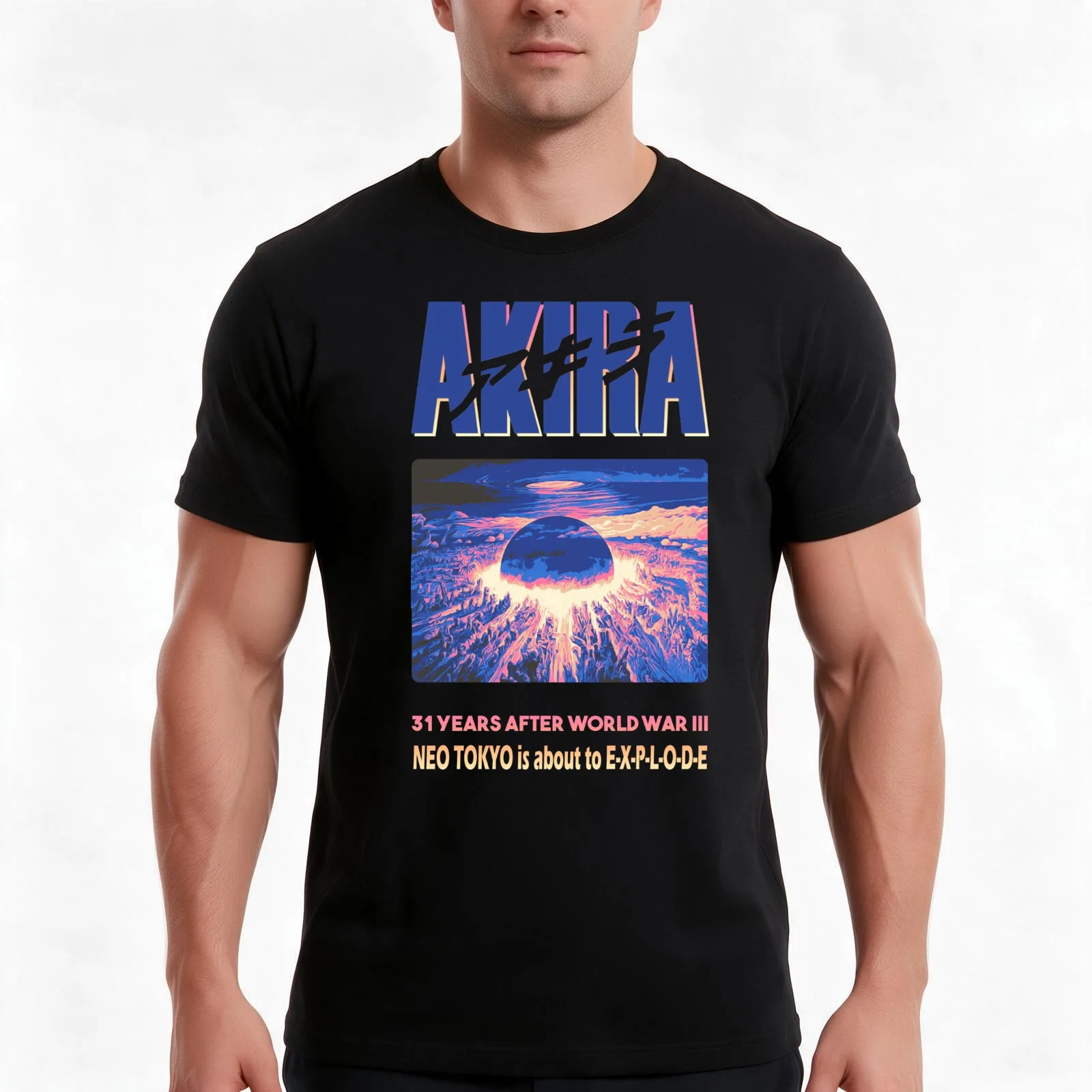 Neo Tokyo is about to explode T-Shirt Summer Casual Cotton Tee Oversized Streetwear Tops Vintage Graphic Print 100% Cotton