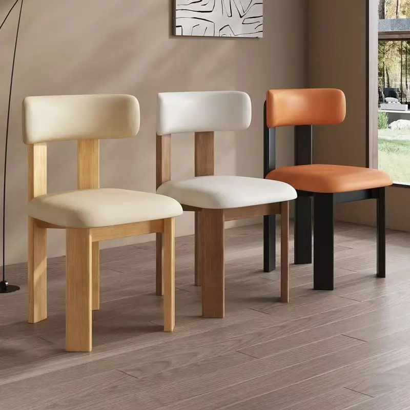 

@#Light Luxury French Design Minimalist Luxury Restaurant Leather Living Room Back Chairs