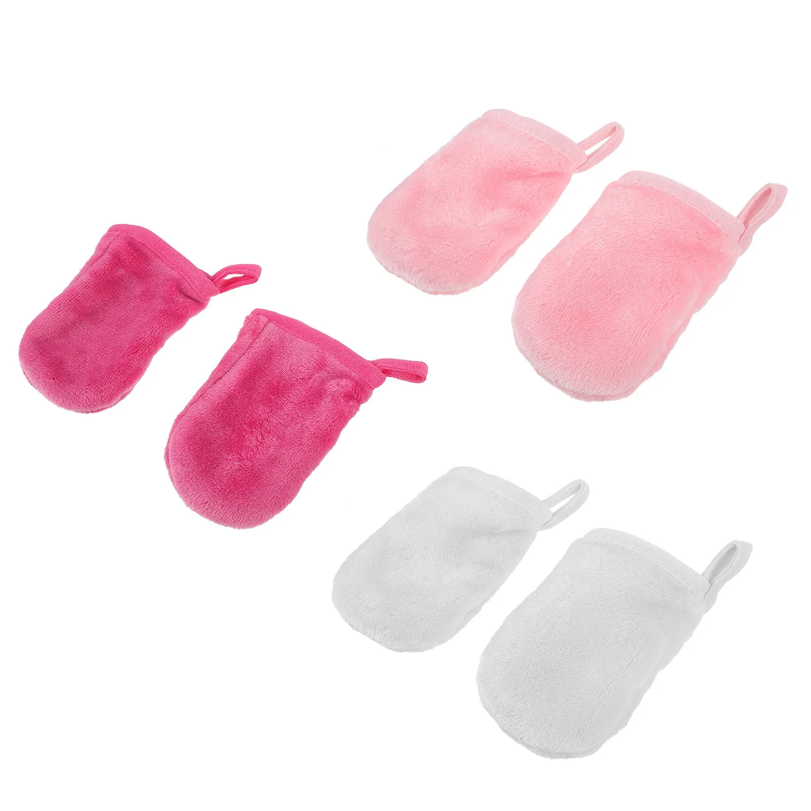 6Pcs Gentle Reusable Face Cleansing Gloves Microfiber Makeup Remover Glove for Women Facial Washing Exfoliating Cleaning Tool