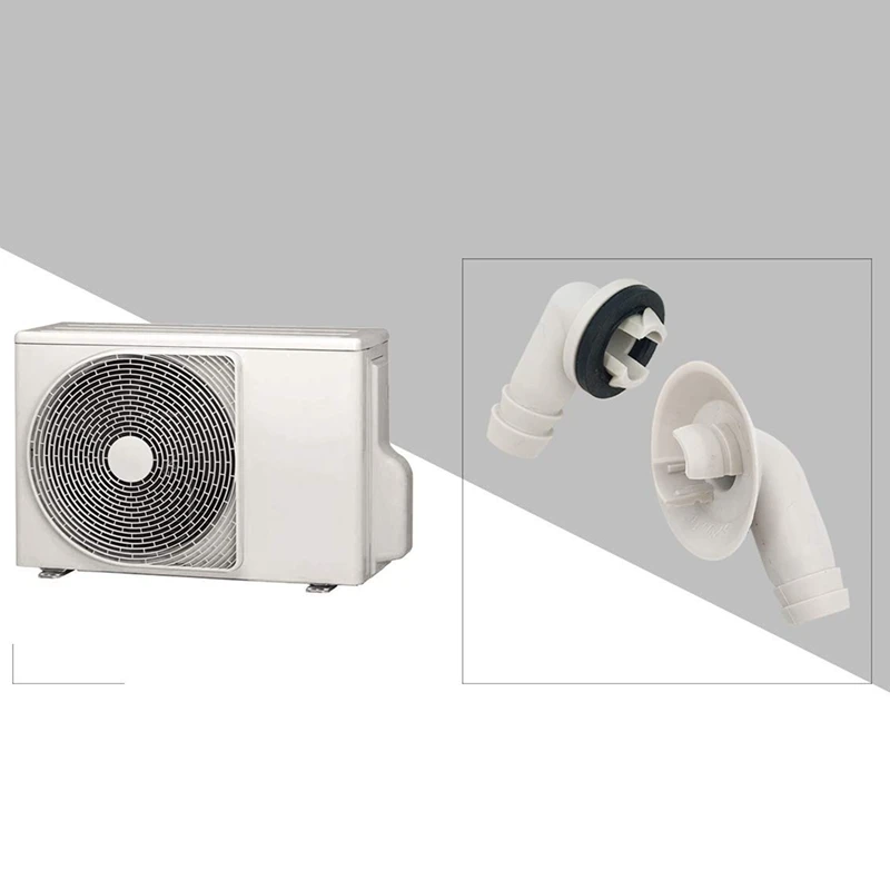 Air Conditioner Ac Drain Hose Connector Elbow Fitting with Rubber Ring for Mini-Split Units and Window Ac Unit 3/5 Inch(15Mm)