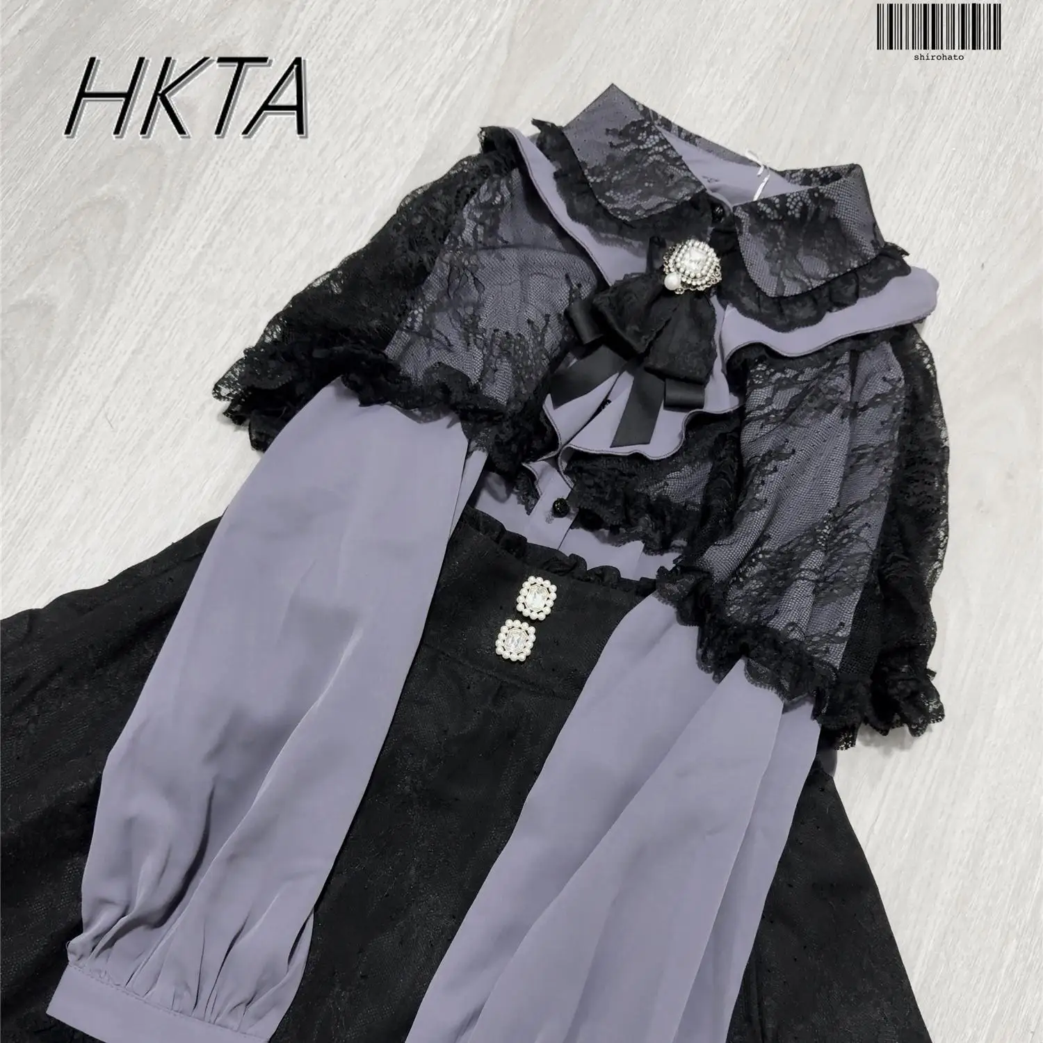 Japanese Detachable Lace Cape Shirt Women's Niche Mine Sweet Bow Long-sleeve Blouse Top Lolita Girl 2025 New Rojita Black Shirts