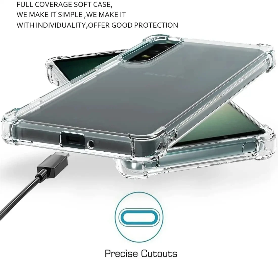 For Sony Xperia 1VII 1VI 10VI 5V 10V 10VII 5V 10III 5III 10III 1IV 5IV 10IV 1 5 10 1II 5II 10II Shockproof Soft TPU Clear Case