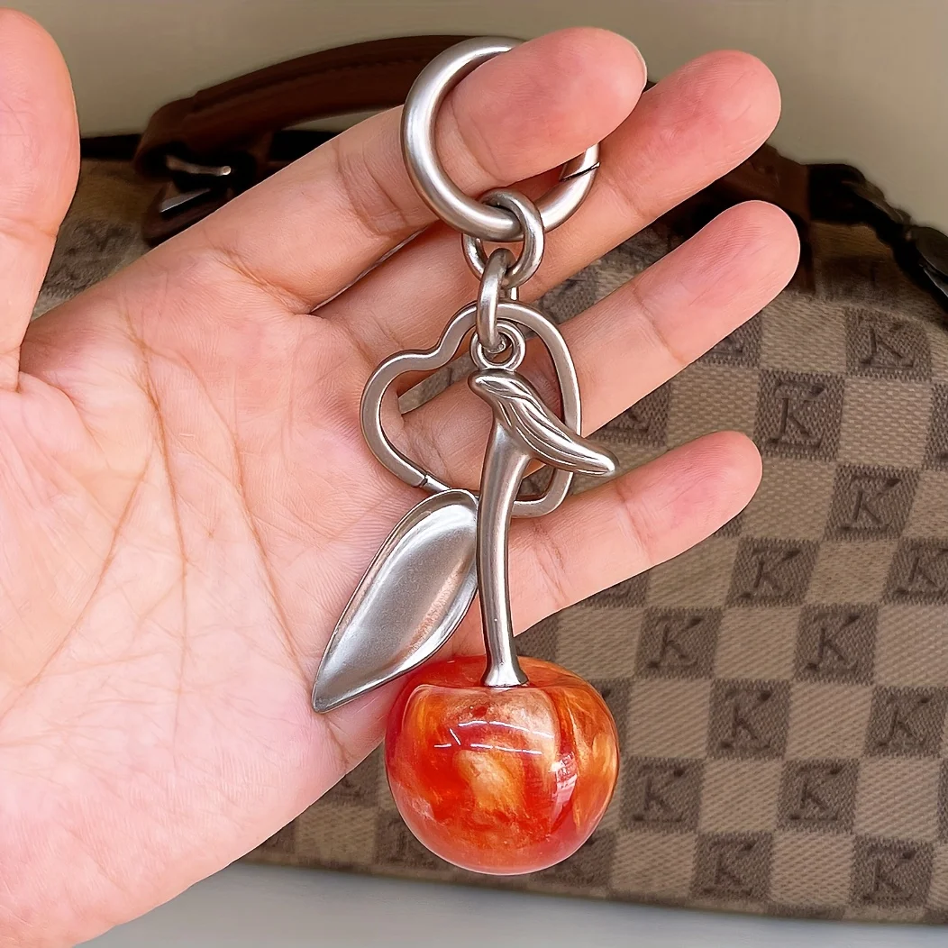 Bohemian Style Cherry Keyring Delicate Fruit Key Pendant Sweet Bag Decoration For Women Girls Birthday Party Favors