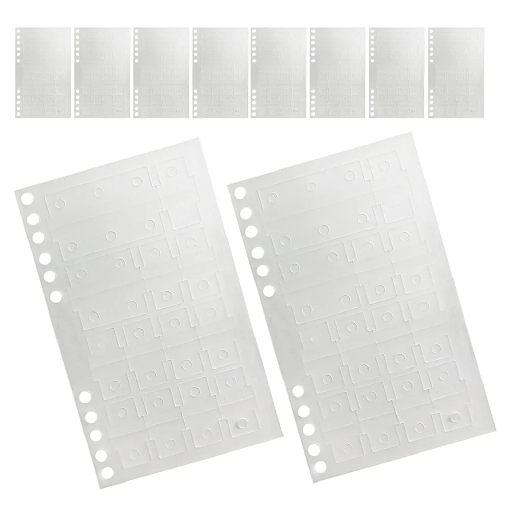 

10 Sheets Self-Adhesive Binder Hole Tabs PVC Clear Multi-Function Index Stickers for Notebooks Books Filing Organizers