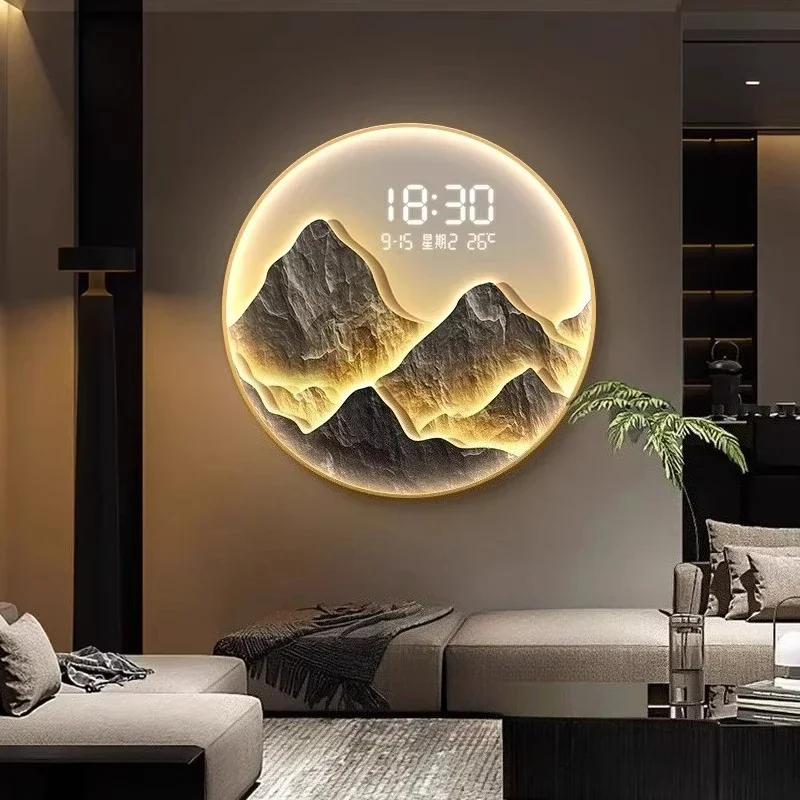 Restaurant Decoration Painting Electronic Clock Decoration Watch Home Decor Wall Clock Items Room Decorating Interior Clocks