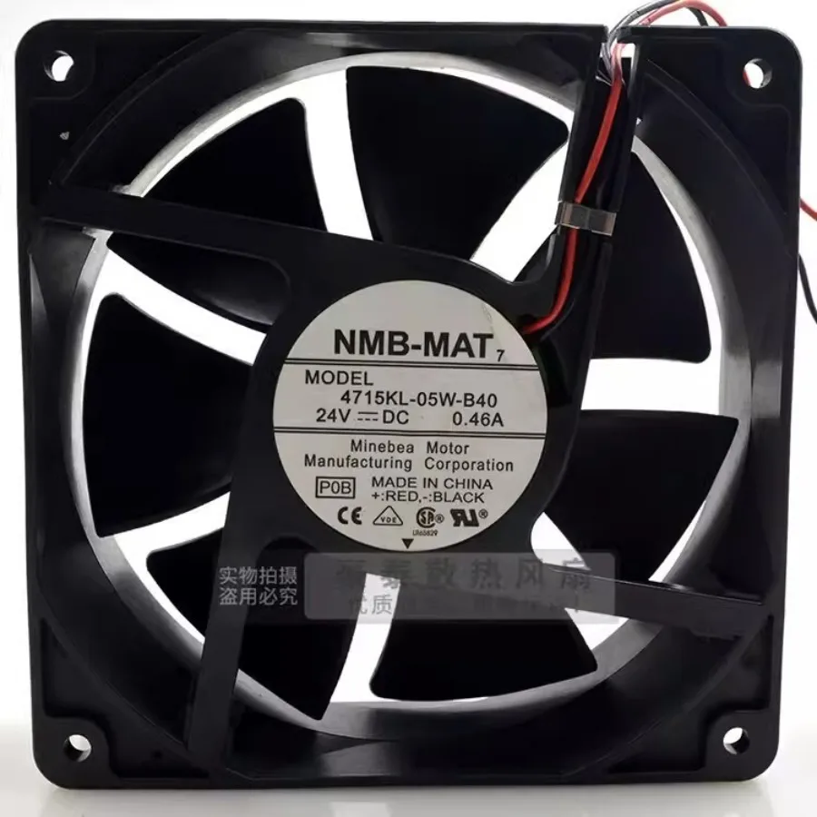 For NMB 4715KL-05W-B40 12038 DC24V 0.46A 12CM 2-Wire Double Ball Bearing Cooling Fan