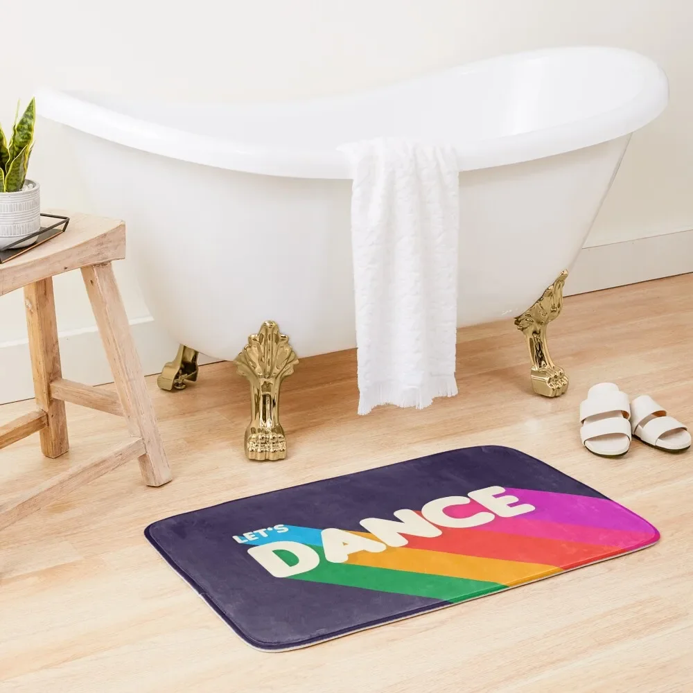 

Rainbow dance typography Bath Mat Modern Bathroom Accessories Sleeping Room Rugs Mat