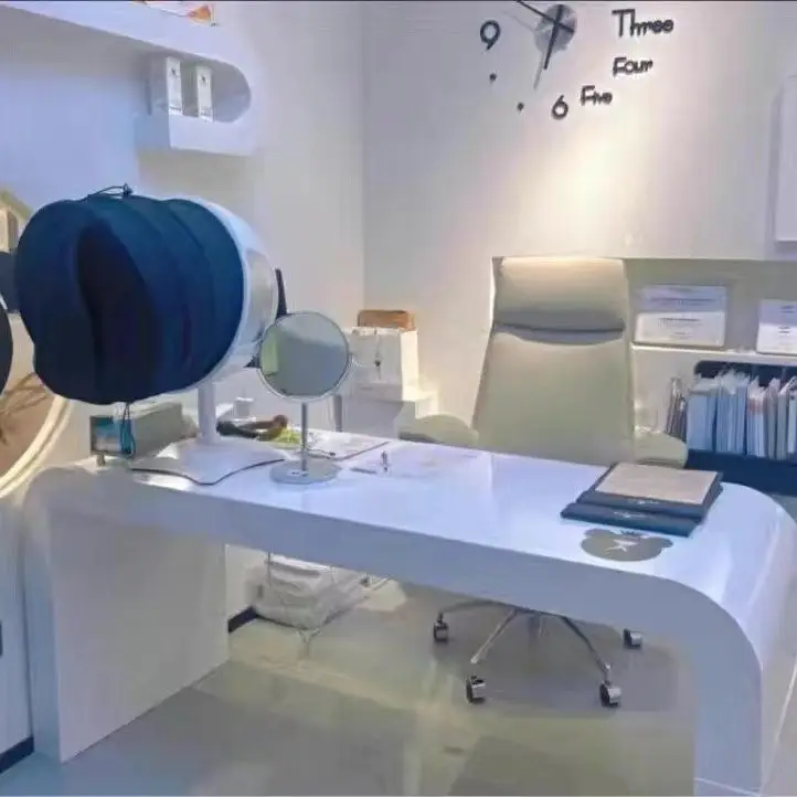 Simple modern white paint desk with drawers beauty negotiation rectangular table makeup bar table