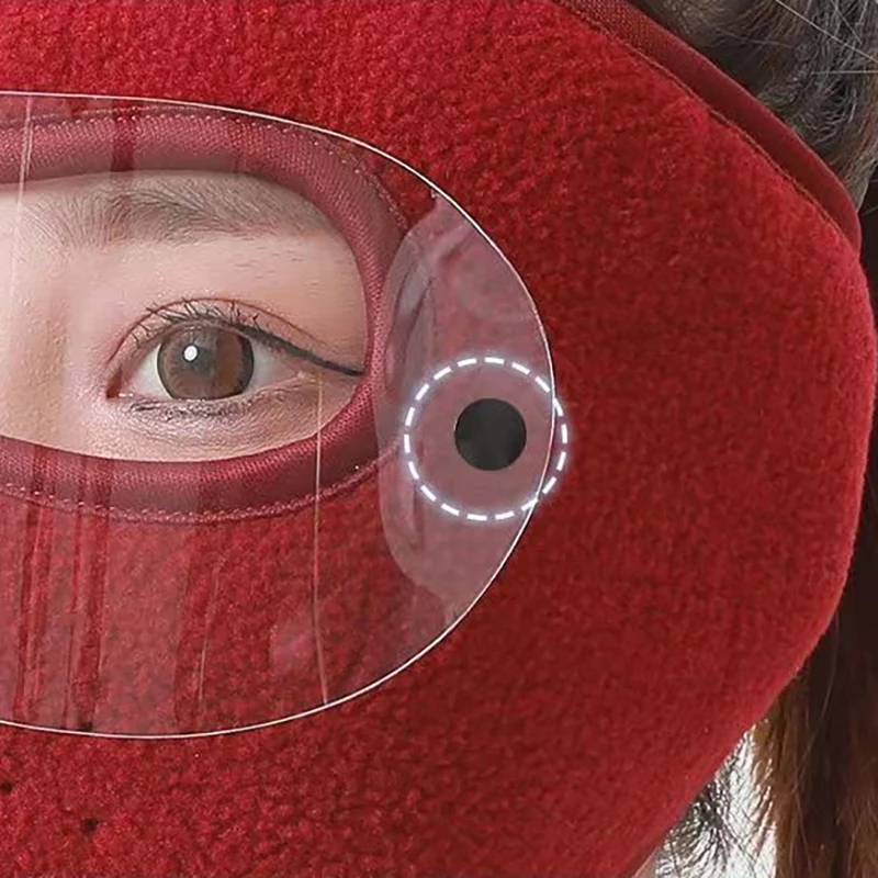 Winddichte, warme Gesichtsmaske, Wintermütze, Ski, atmungsaktive Masken, Fleece-Gesichtsschutzkappen mit HD-Brille, Antibeschlag-Fahrradmütze, Sturmhaube