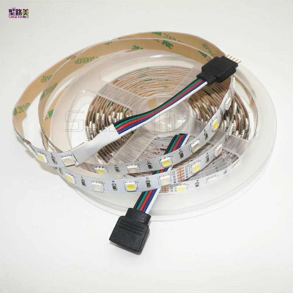 5M/roll DC12V 60leds/m SMD 5050 Mixed Color RGBW RGBWW LED Strip Light IP30 IP65 waterproof Flexible 300led LED Neon Tape Ribbon view 3