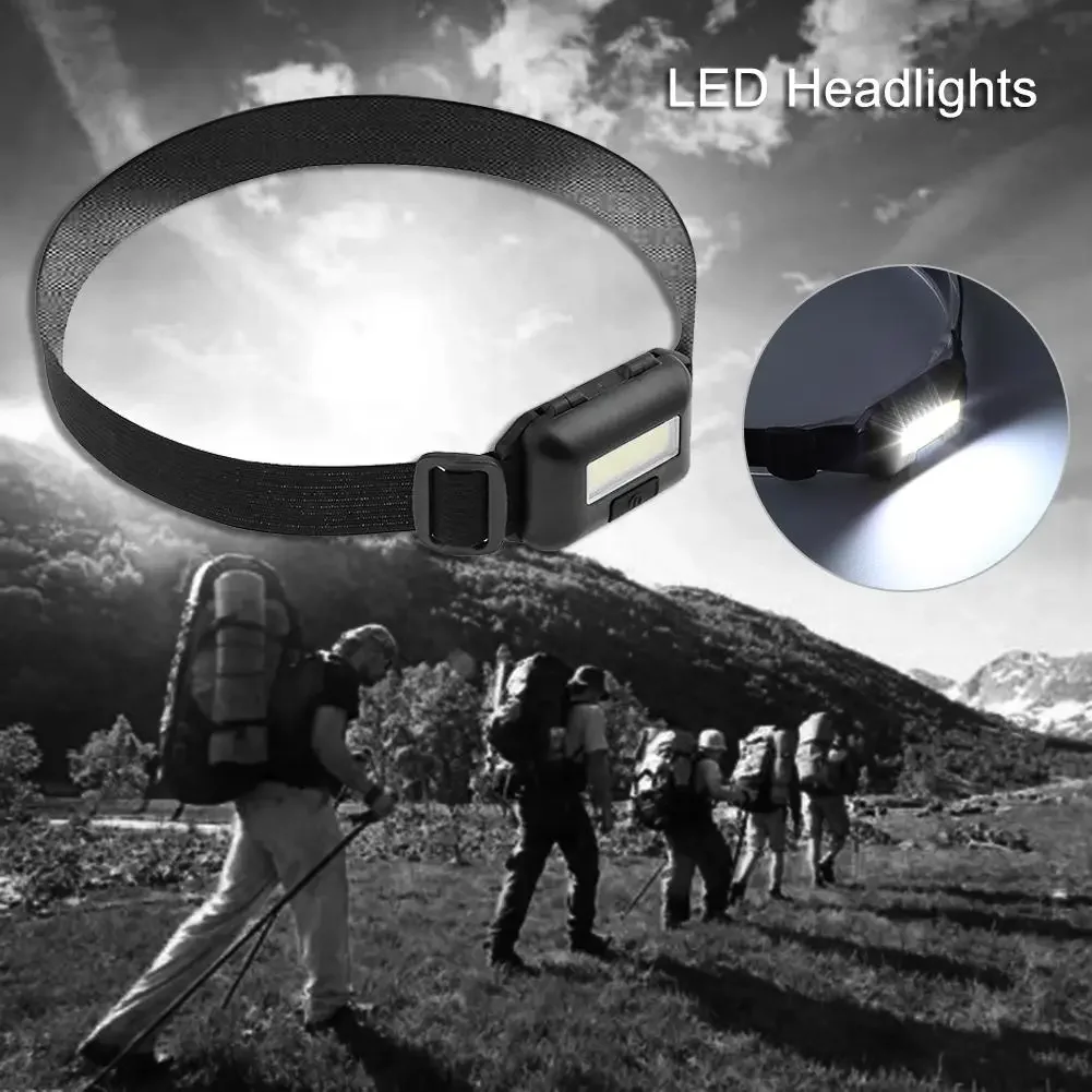 Mini 3 Modes Waterproof COB LED Flashlight Outdoors Headlight Headlamp Torch Emergency Lantern image 3