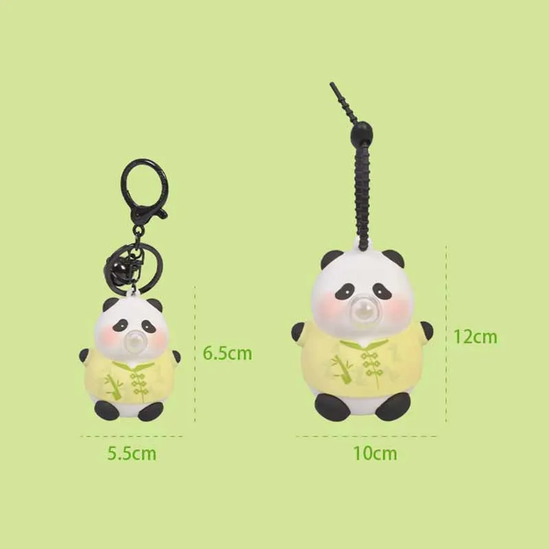 Llavero colgante de Panda de dibujos animados para niños, juguete de burbujas para apretar y escupir, juguetes para aliviar el estrés, música para pellizco