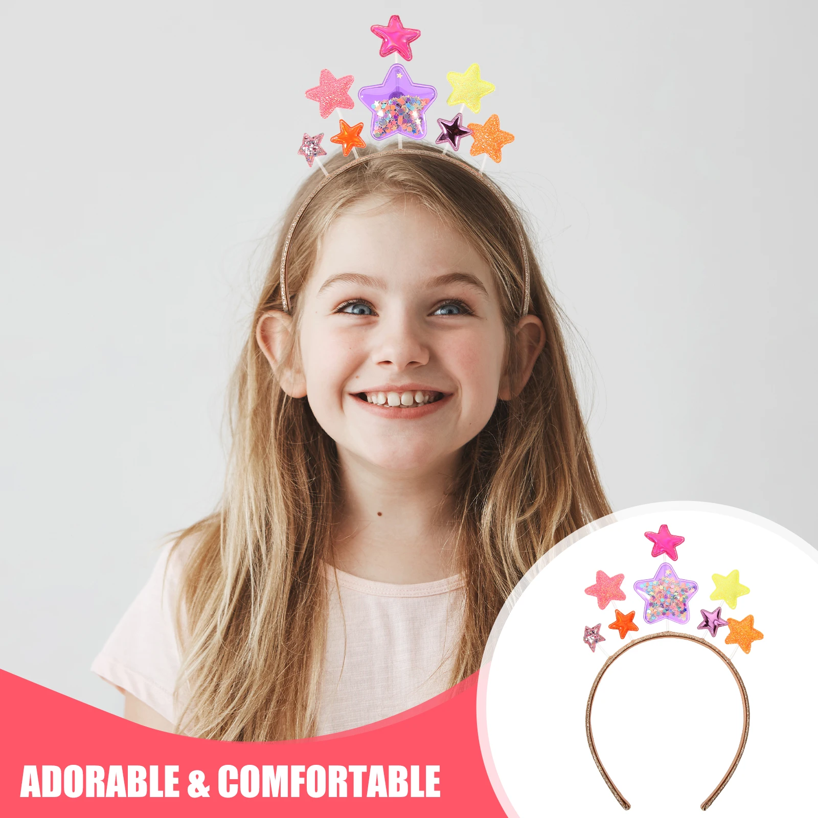 

Party Headband Cute Comfortable Hair Hoop for and Adults Events Star Headband Birthday Headpieces