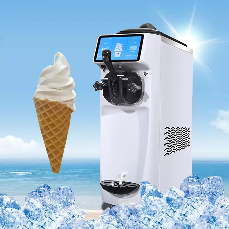 7 Inch Touch Screen Soft Ice Cream Maker Desktop Small Household Yogurt Machine 220V 50Hz Automatic Frozen Dessert Maker