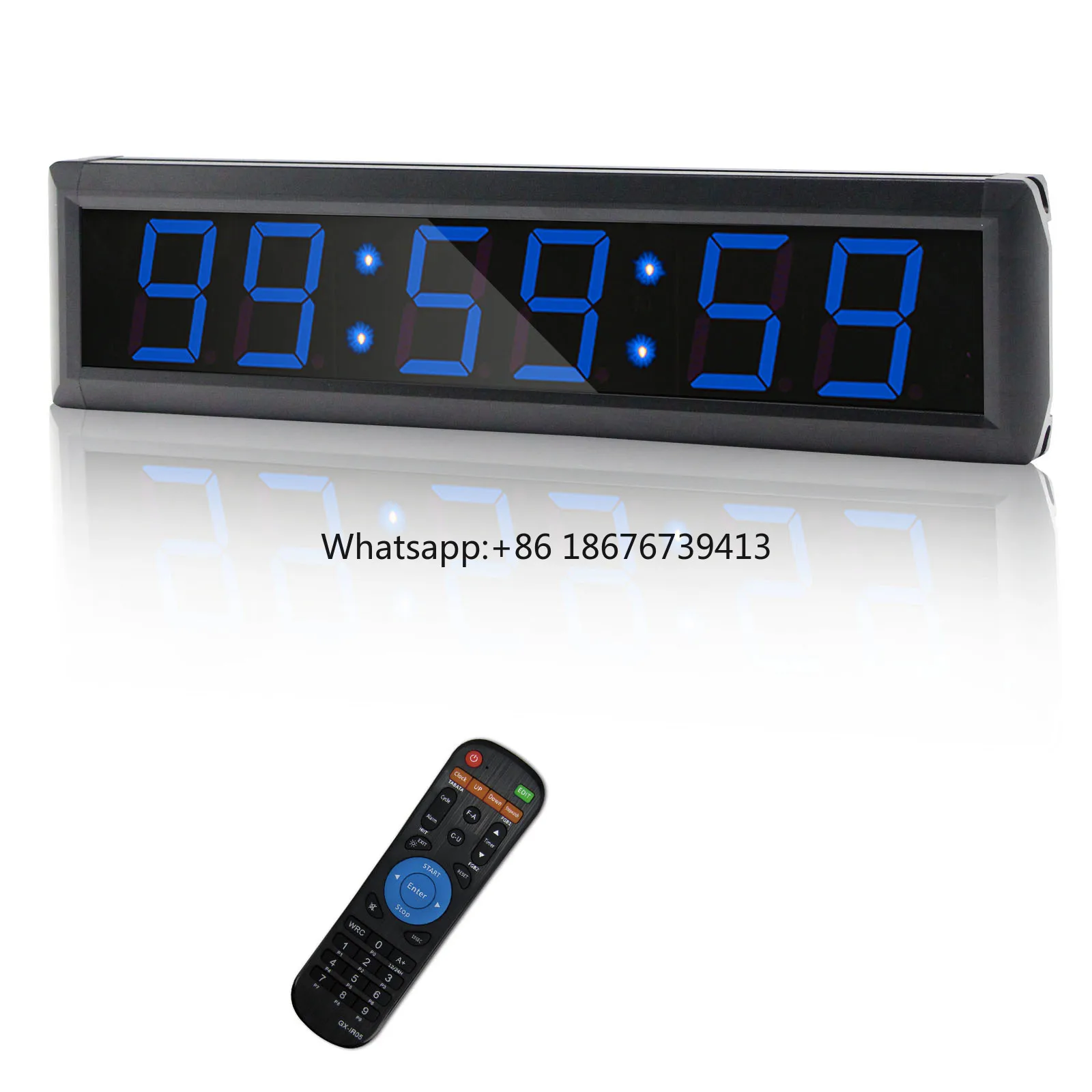 GI6T-2.3B Multi-functional 2.3 Inch 6-digit Digital Countdown Meeting Timer LED Electronic Wall Clock with Remote Control