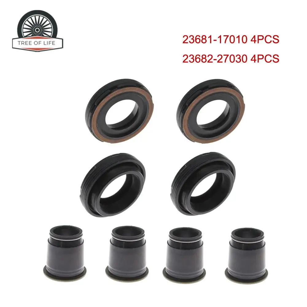 8 pcs 23682-27030 2368117010 Valve Cover Oil Seal Kit For TOYOTA AURIS AVENSIS COROLLA PREVIA RAV 4 III 2.0L 2.2L D-4D