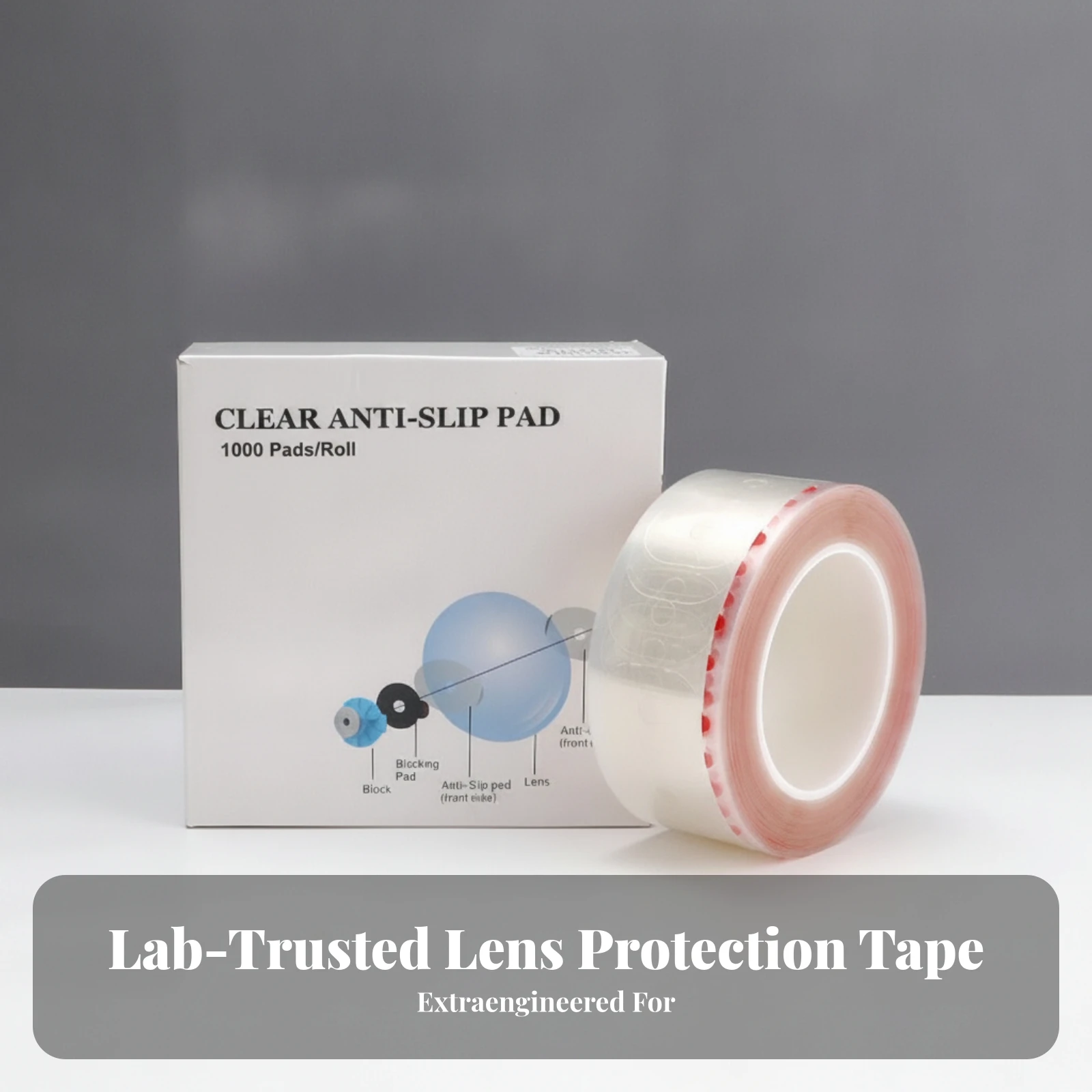 Lens Protection Pads Transparent Eyeglass Lens Anti-Slip Pad Roll Tape Secure for Opticians, Optical Repair Shop