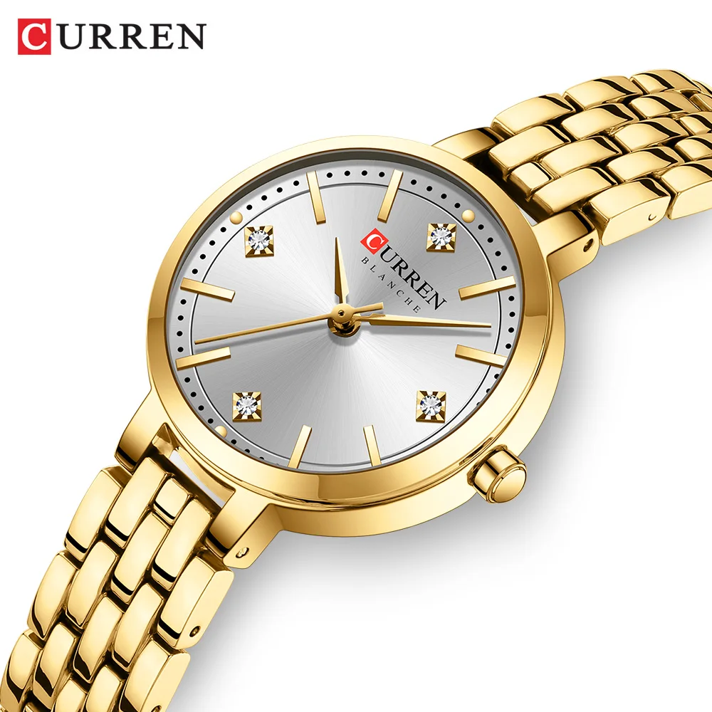 CURREN 9106 Элегантные женские кварцевые наручные часы с маленьким циферблатом, водонепроницаемые до 30 метров, повседневные часы для женщин, relogio feminino