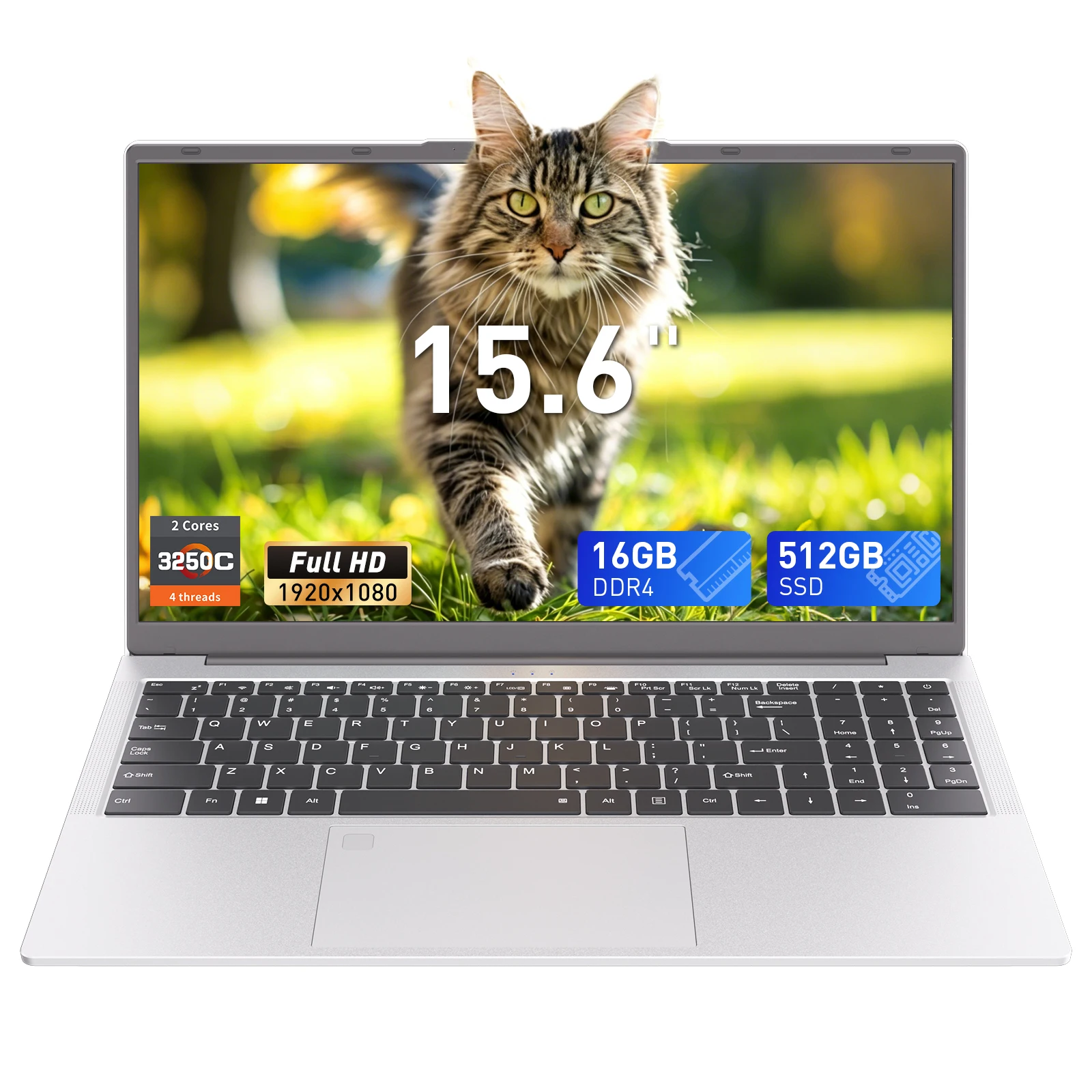 Laptop da 15,6" con schermo FHD IPS, processore AMD Ryzen 3 3250C (fino a 3,5 GHz), 16 GB di RAM, SSD M.2 NVMe da 512 GB, Windows 11 Pro, Wi-Fi 6, Bluetooth 5.3, doppia porta Type-C e HDMI - ideale