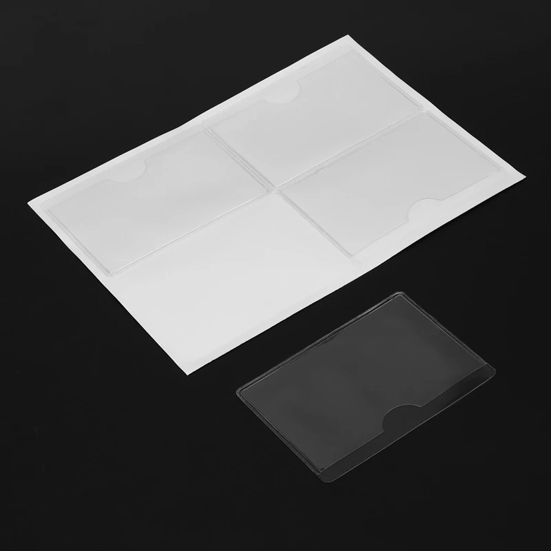 A16R-36Pcs Self-Adhesive Label Card Holder Index Pockets Holder 6X8.5Cm Clear Plastic Card Holder Adhesive Label Holder