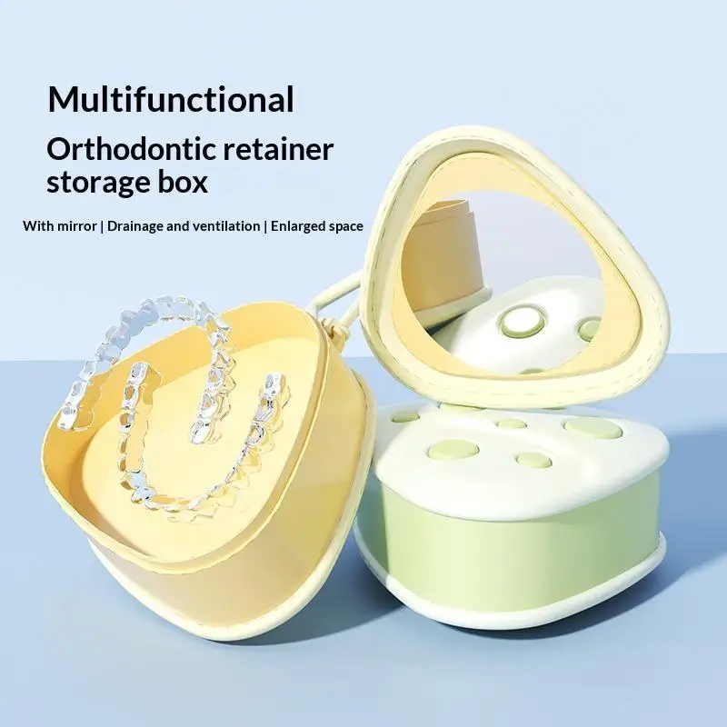Retainer Case Mouthguard Organizer Box Dental Appliance Supplies Denture Fake Teeth Mouth Guard Container Denture Storage Box