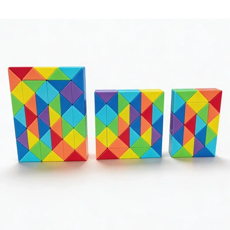 Colored Magic Cube Toys Magic Rule Snake Multi-color Puzzle Fidget Toys Decompression Transformable Cubes Educational Toys Gifts