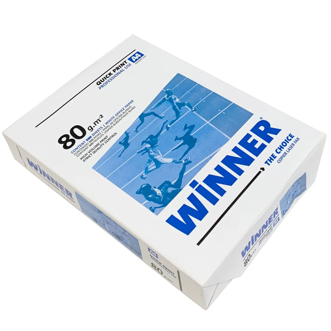 Winner - Pack 500 folios A4 80g, multi-purpose paper for printer, 1 Pack, 500 sheets, white, high quality printing, f