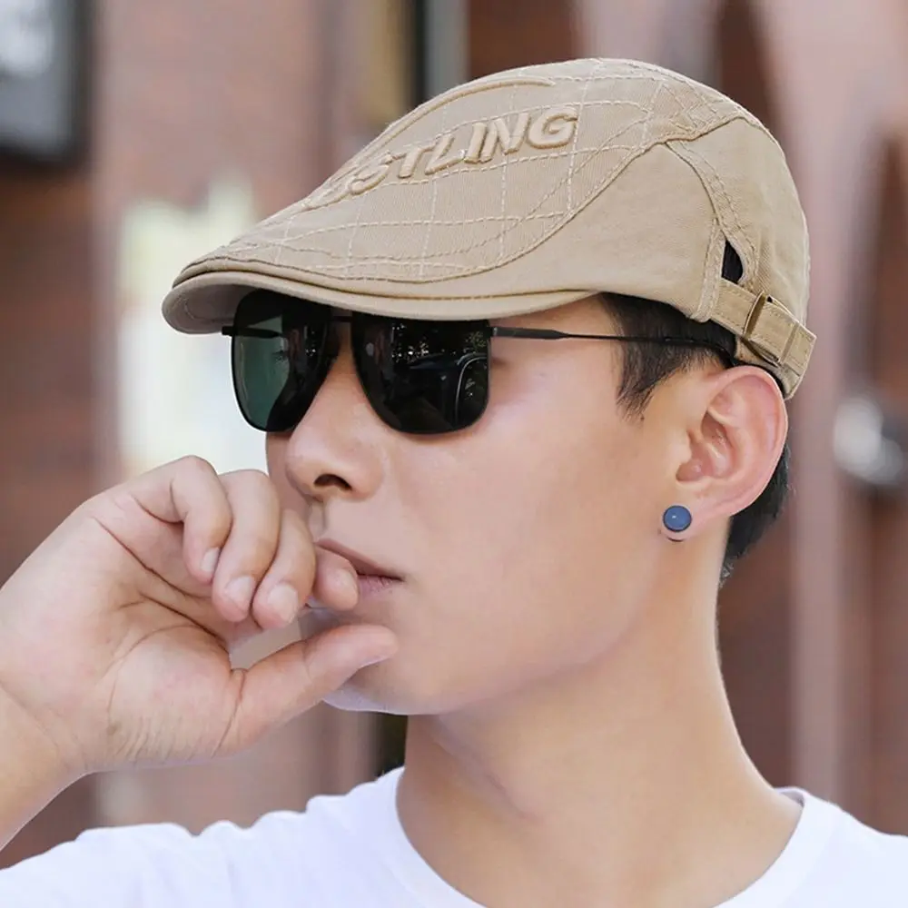 قبعة بيريه عصرية قابلة للتنفس قابلة للتعديل للحماية من الأشعة فوق البنفسجية بلغت ذروتها قبعة كاجوال من القطن كابي قبعة مسطحة للرجال