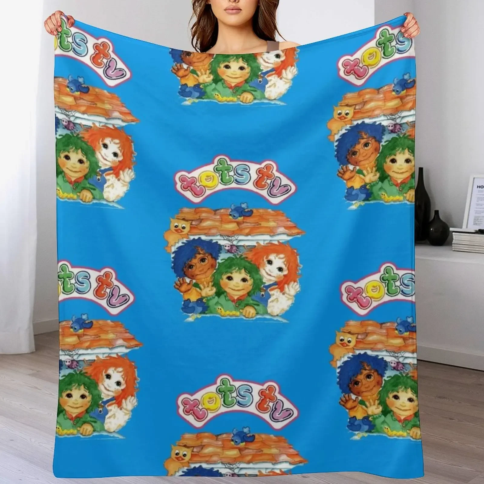 

Tots TV - Retro Children's TV CITV Throw Blanket Soft Beds Blankets For Bed anime Cute Blankets