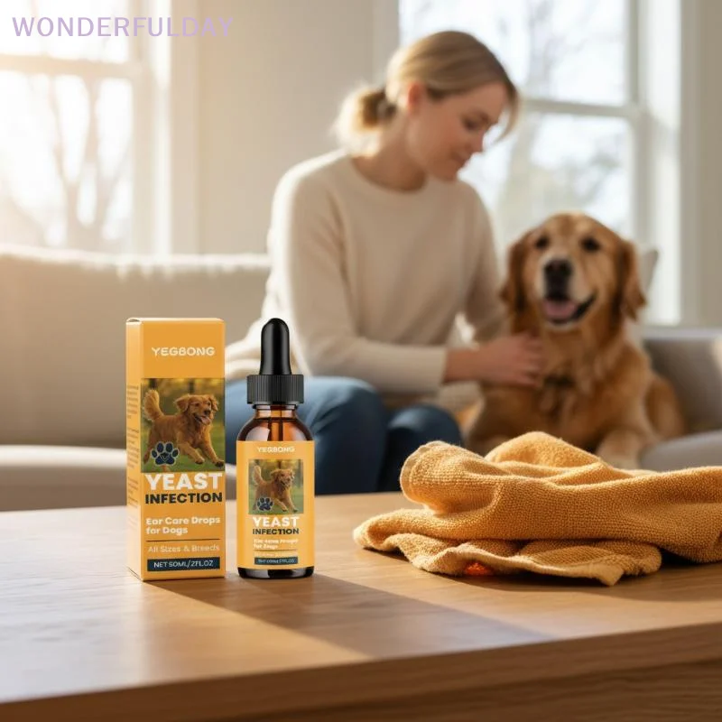 New Yegbong Pet Ear Cleaning Drops Remove Wax Dirt Relieve Itchy & Odor Gentle Daily Care For Puppy Kitten