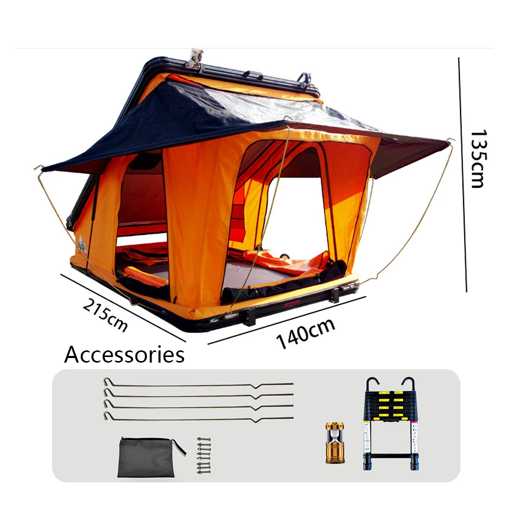 Rooftop Tent Aluminium Hard Shell  Factory Price Light Weight Rooftop Tent Aluminum Camping Car Roof Tent 4 People Hard