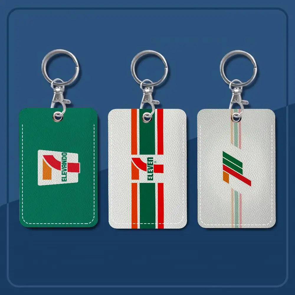 Logo 7 E-Eleven Fashion Rectangle Keychain Card Holder, Badge Credit Card Holder, Student ID Card Holder, Bus Cards Cover