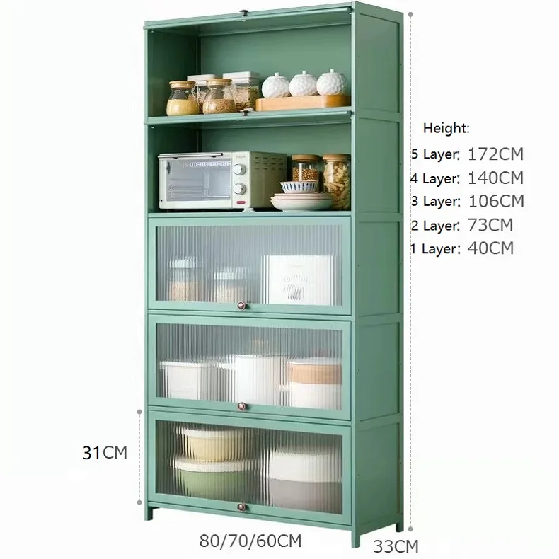 Home Cabinet Microwave Oven Bamboo Rack Bamboo Kitchen Storage Cabinet