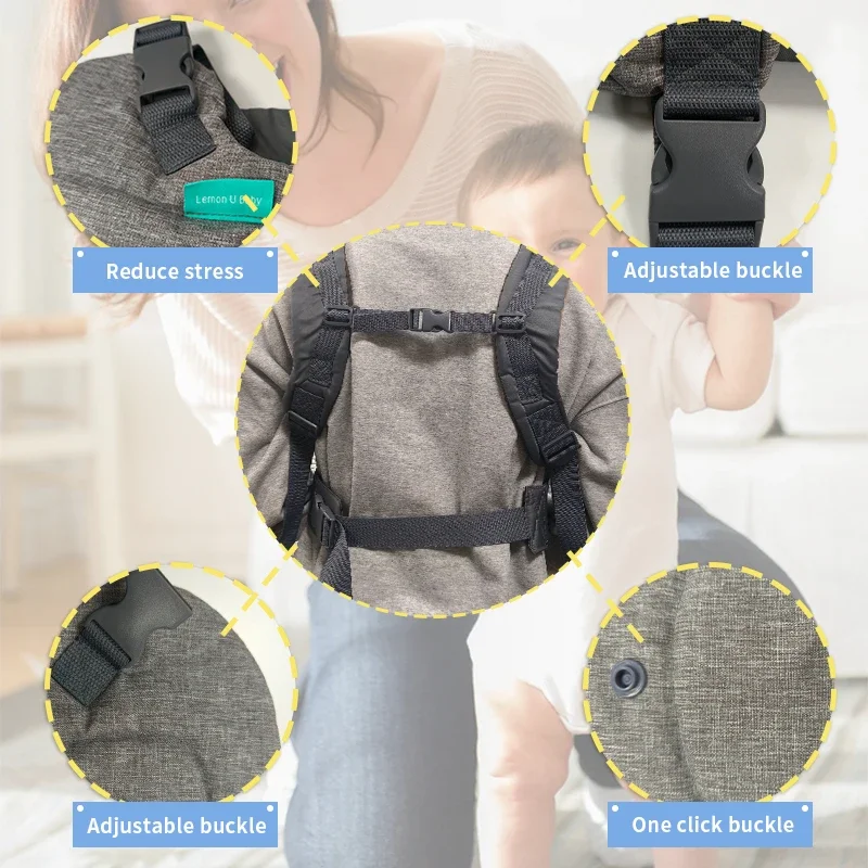 Newborn Facing Kangaroo Sling Wrap Baby Carrier Strap Multifunctional Convertible And Machine-Washable Infant Adjustable Belt