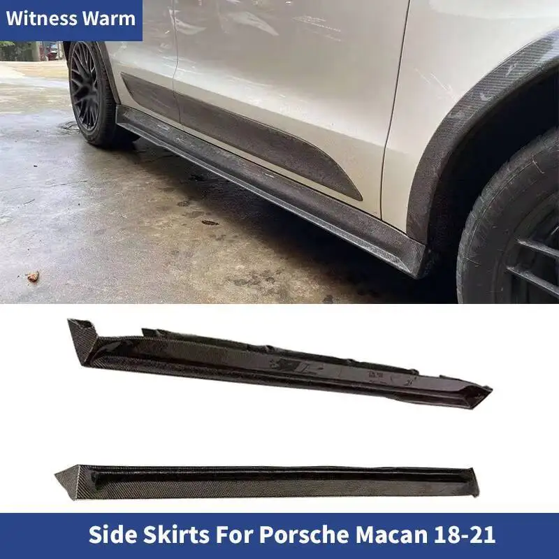 Extension de pare-chocs en fibre de carbone pour Porsche Macan, jupe latérale, kits de carrosserie, Jules, 2019