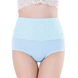 Women'S Solid Color Cotton Panties High Waist Corset Anti-Slip Panties Tummy Tuck Shapewear Large Size Multi-Color Panties