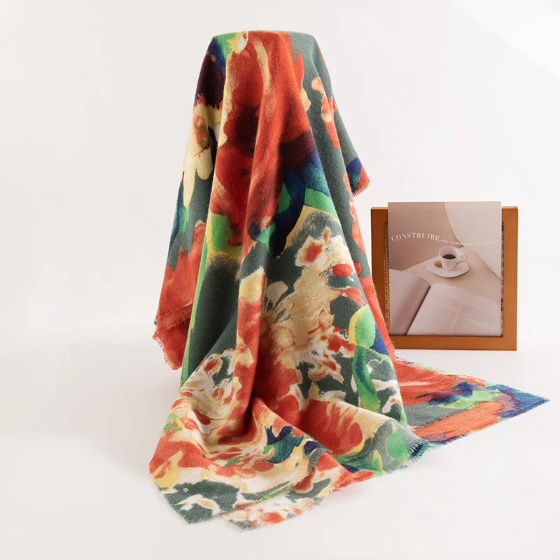 

Женский зимний шарф с принтом пейсли, кашемировые шали из пашмины, хиджаб, шали и накидки, женские шарфы Echarpe, люксовый бренд 2025