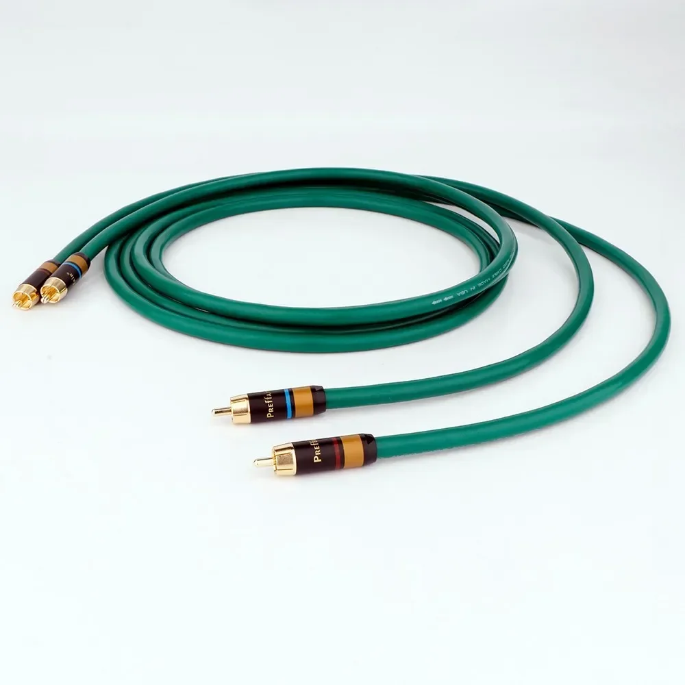 Preffair X403R1730 versilbertes 6N OFC RCA-Audiokabel auf Stecker mit vergoldeten Steckern/rechtwinkligem Verlängerungskabel – Detail 5