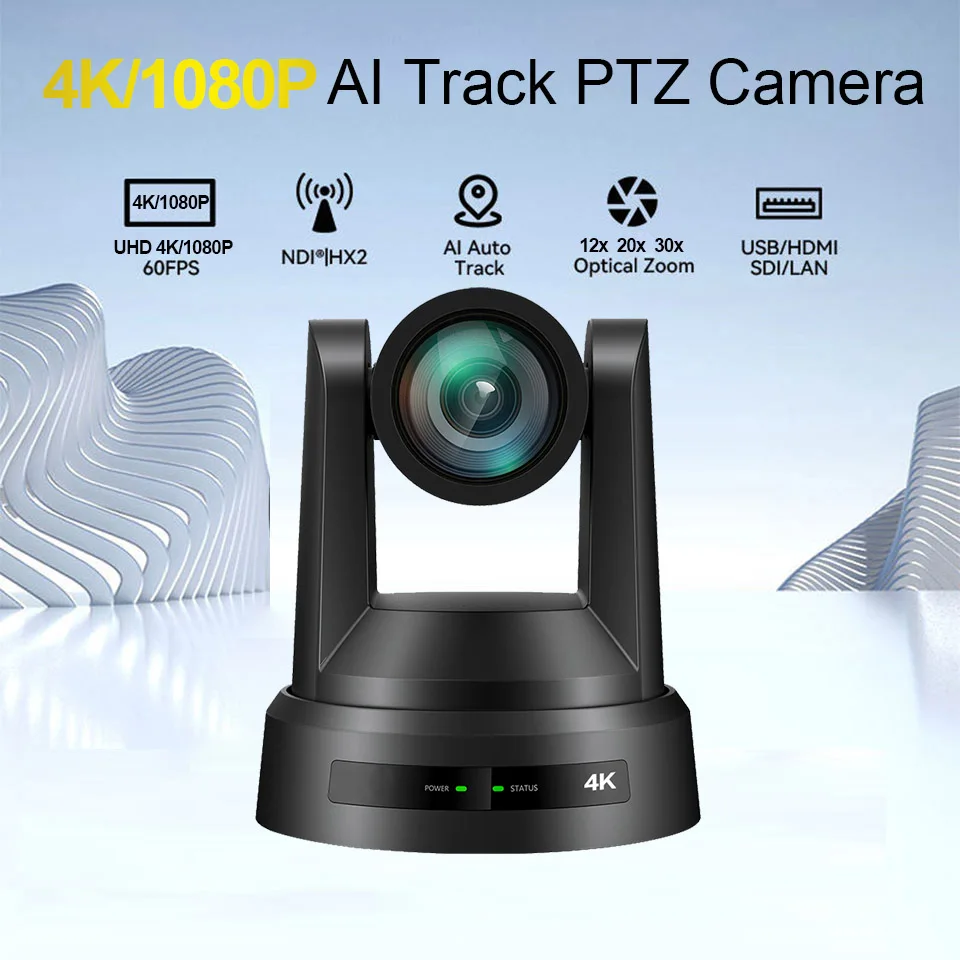 4K/1080P Ptz NDI Camera HDMI SDI LAN USB POE Video Conference Camera 12/20/30X Zoom for Church Business Youtube Live Streaming