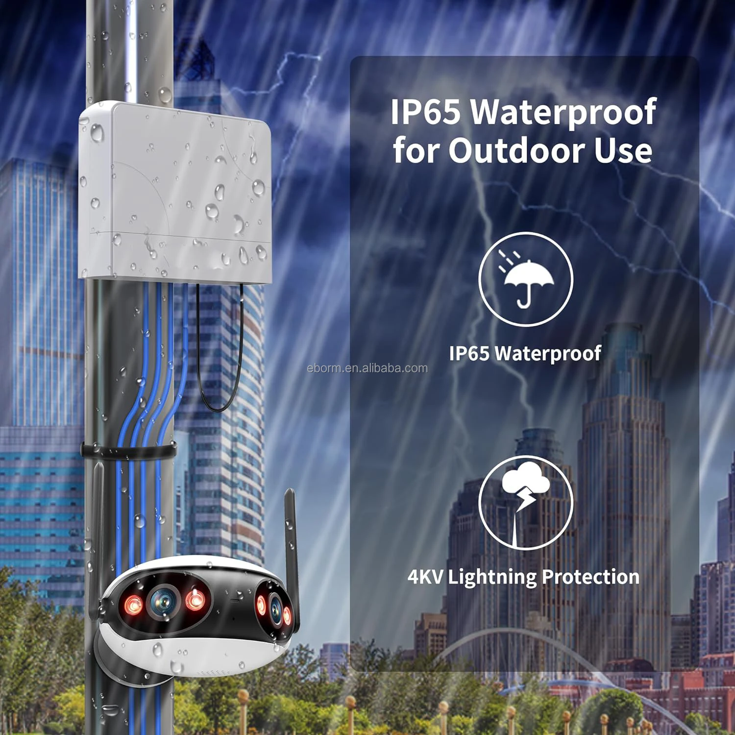 Factory  Outdoor Waterproof 8 Port 10/100 Poe Switch 120w with Gigabit Uplink Port Support IEEE802.3af/at for Cctv Ip Poe Camera view 4