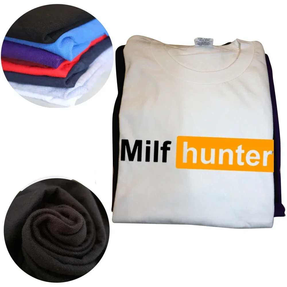 Funny MILF Hunter T Shirts Summer Adult Humor Joke for Men Who Love Milfs Streetwear Birthday Gifts T-shirt Mens Clothing