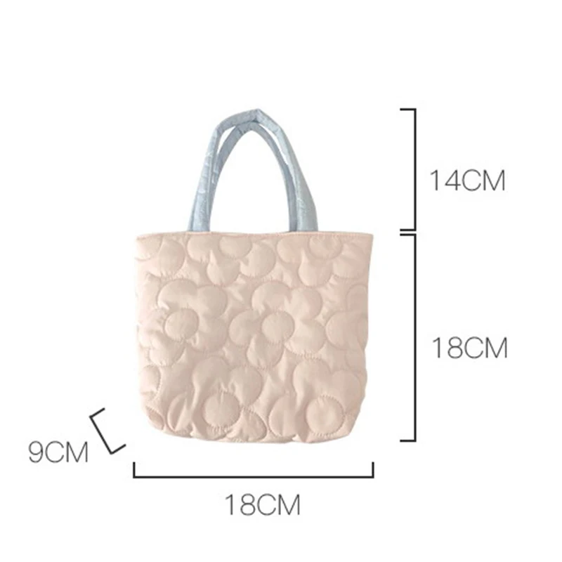 Korean Style Quilted Portable Snack Storage Bag Ins Style Bento Bag Lunch Box Handbag Trolley Hanging Bag Fashion Women Handbag