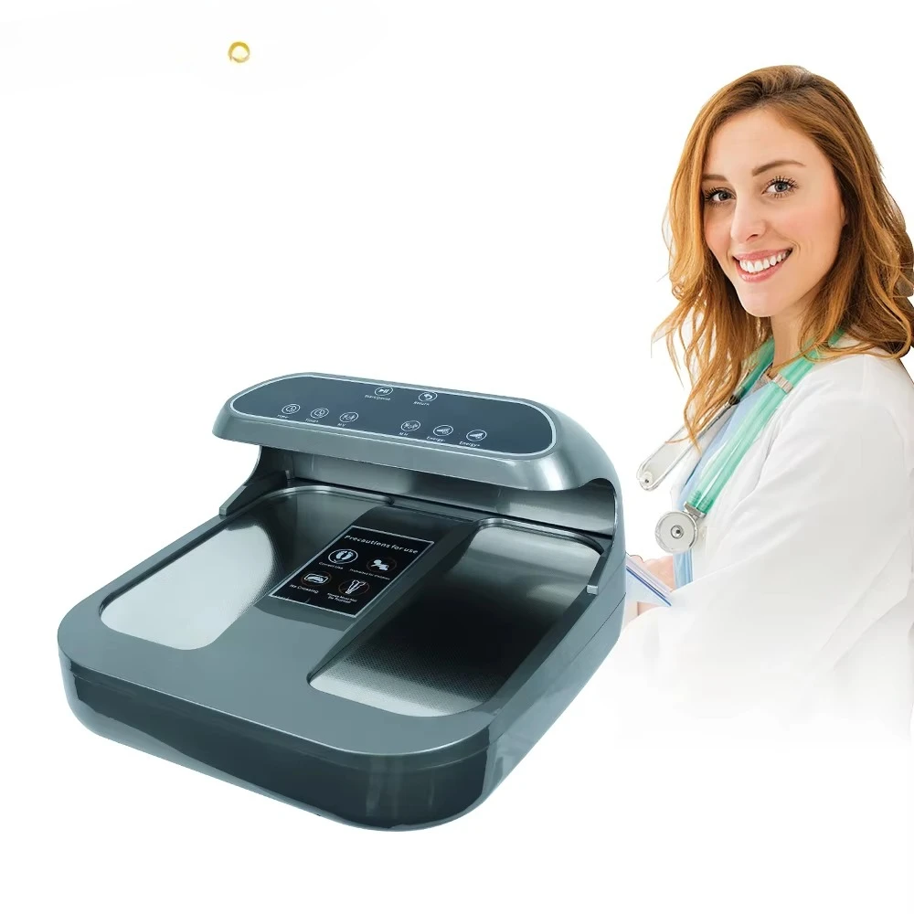 Newly designed terahertz biofrequency magnetic therapy foot massager, red and blue light health therapy machine cell generator