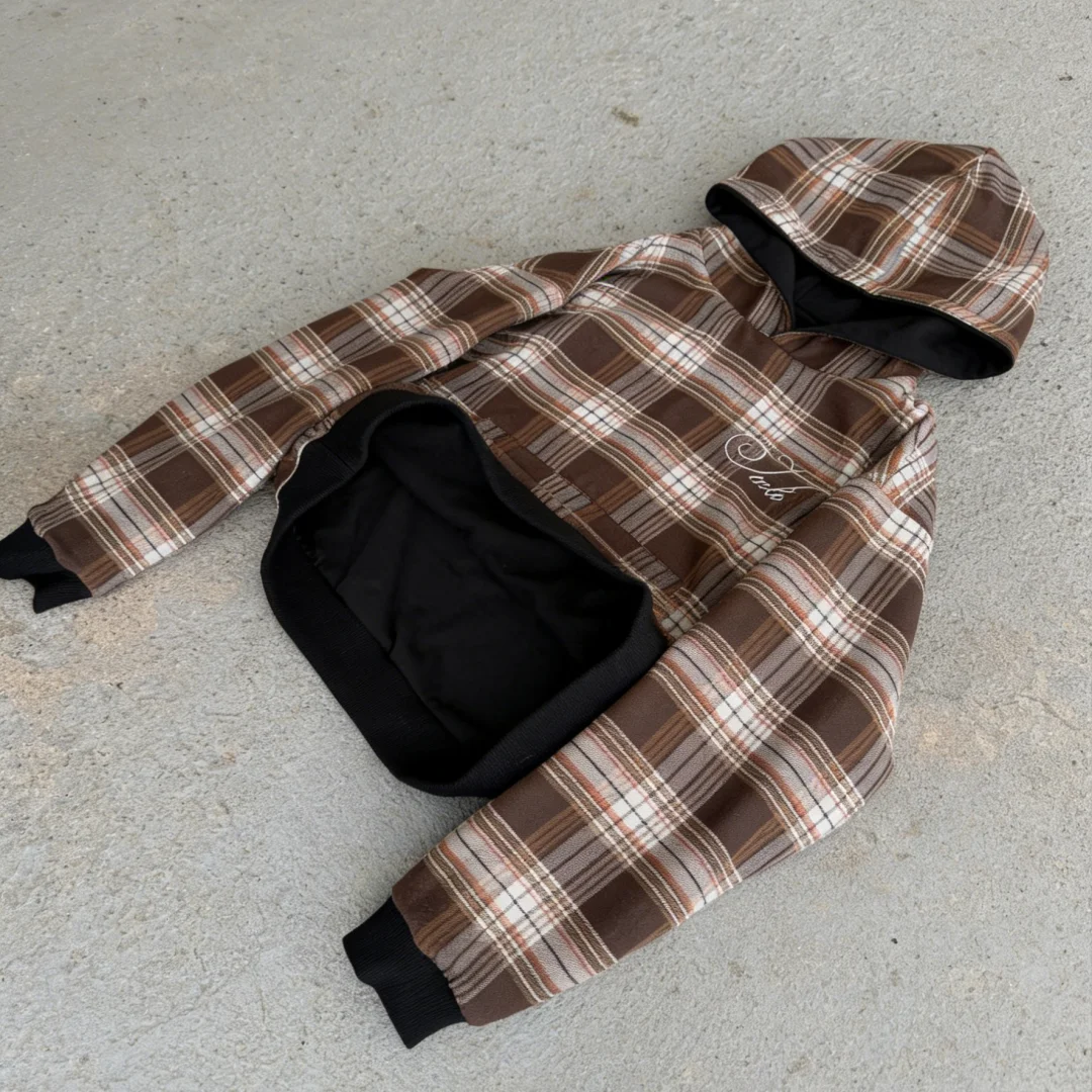 

Женская укороченная толстовка с капюшоном в стиле Y2K, черная с контрастными вставками, коричневая, оверсайз, повседневная