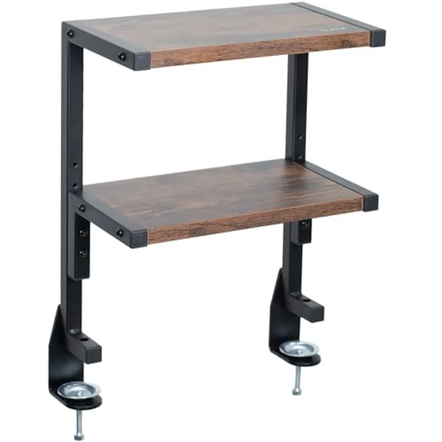 

Clamp-on Above or Below Desk 2-Tier Shelving Unit for Table Accessories, Gaming Devices, and More, Storage Tray, Desktop Organi