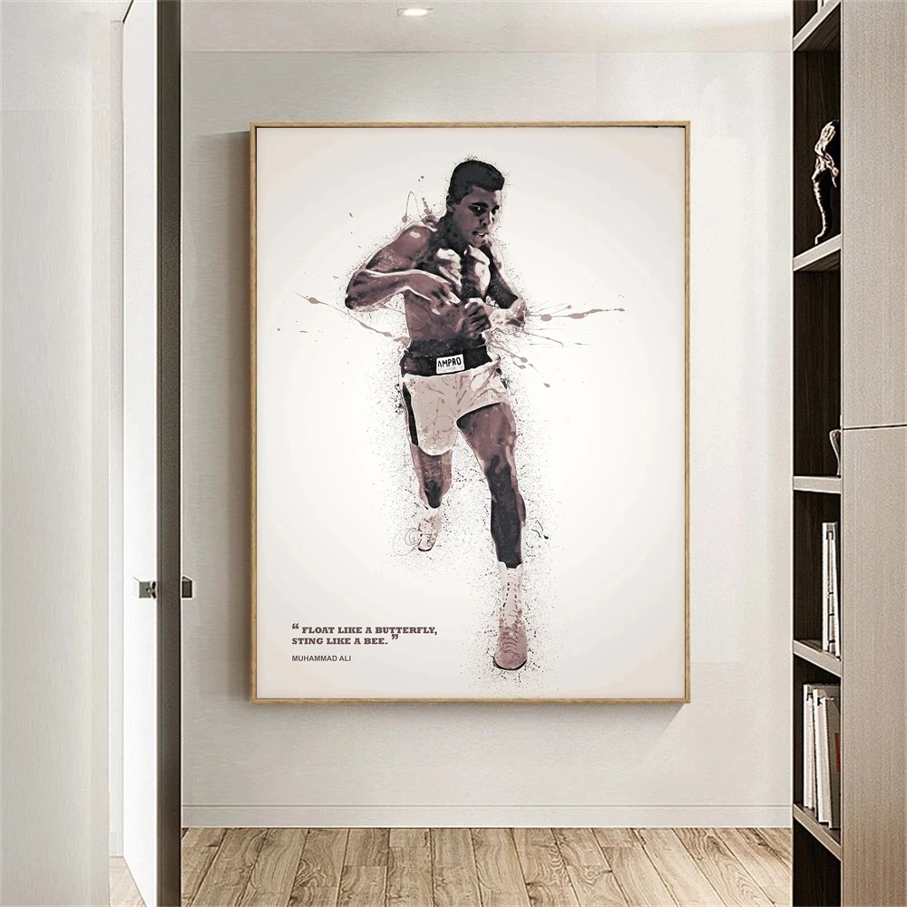 

Muhammad Ali Posters and Prints On The Wall Boxing King Art Motivational Quote Canvas Painting for Living Room Home Decoration