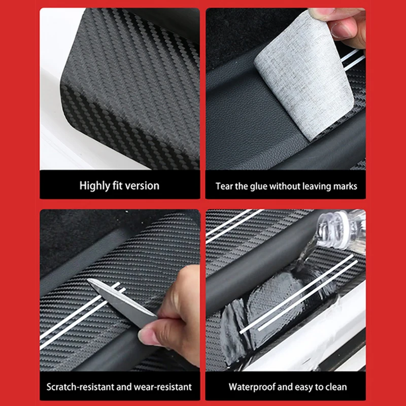 Carbon Fiber Car Door Sill Protector Stickers For BMW M E46 E90 E60 F30 E39 F10 F20 E87 E36 F20 F30 1 2 3 5 7 Series X1 X3 X5 X7