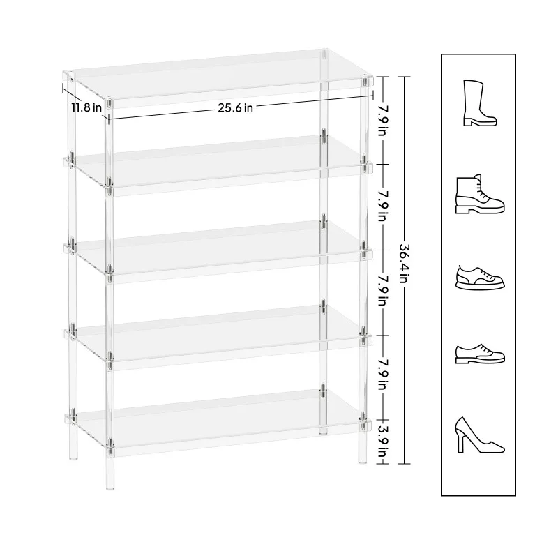 

Acrylic storage wall display rack Five-layer household transparent indoor and outdoor display rack