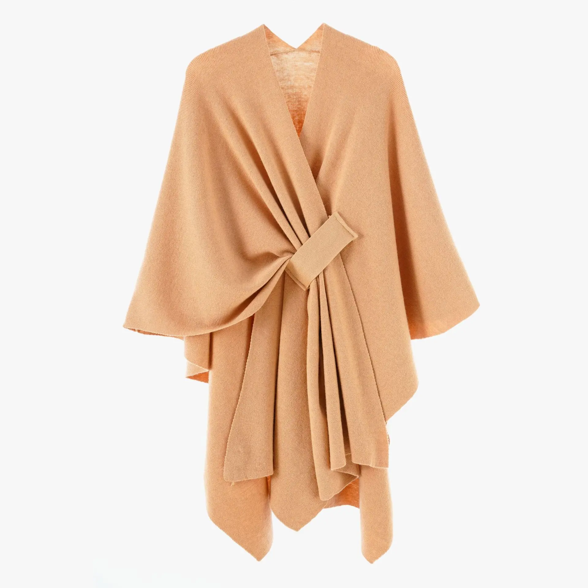 Women's Wool Shawl Wrap – Thick Oversized Cape Poncho, Minimalist Warm Winter Outerwear