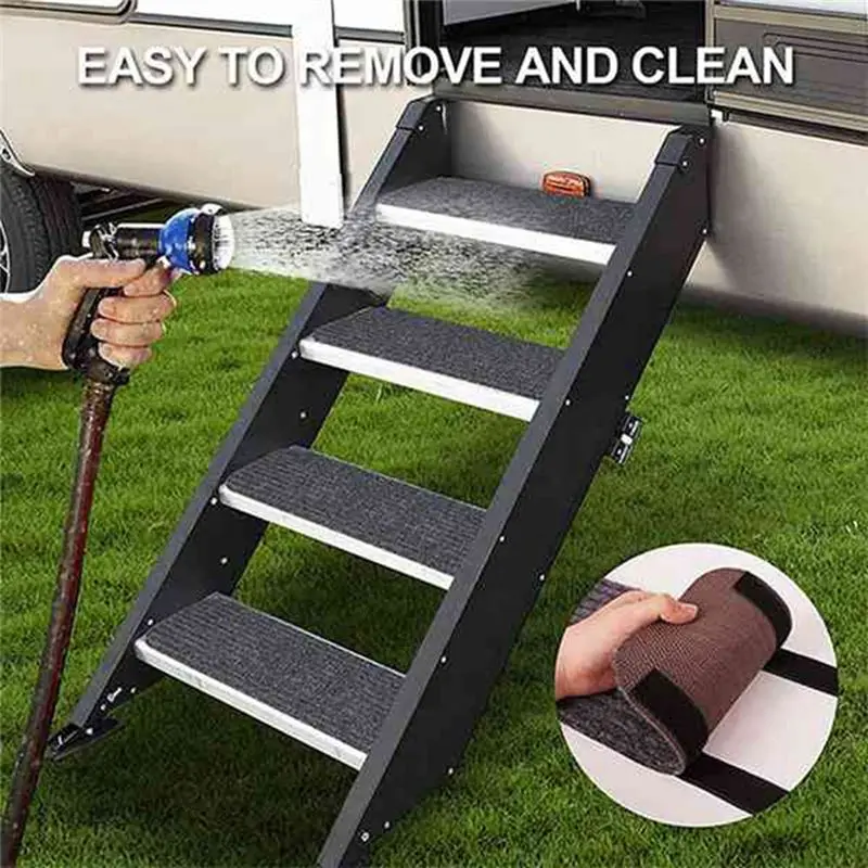 Reliable-4 Pcs RV Step Covers Rug19.5X7.5 Inch Inch Adhesive RV Stair Covers Mobile Home Step Mats Accessories For Lippert, Step